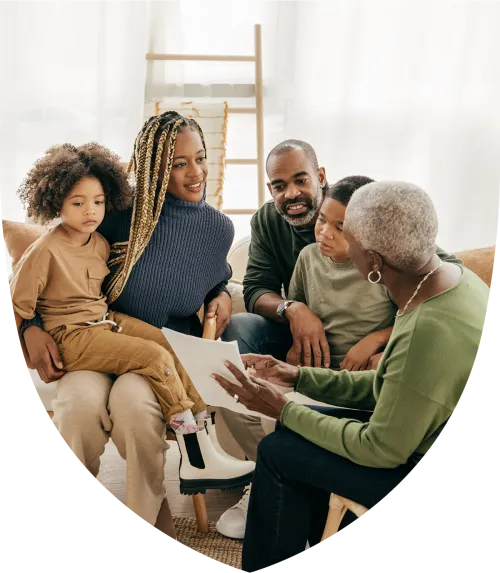 A family talking 