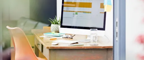 Close up on a desk