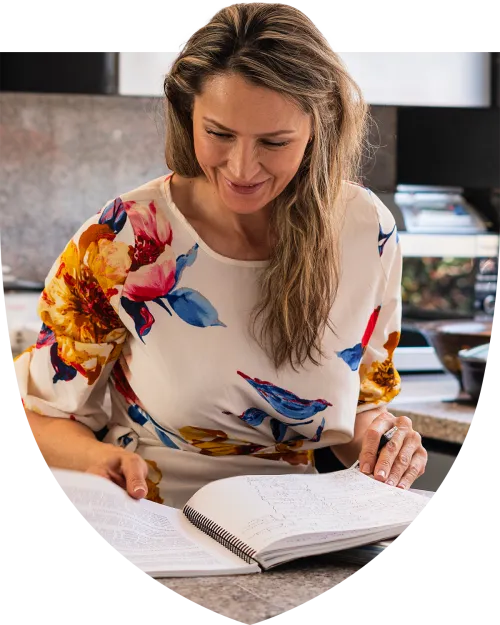 Female financial professional studying for her graduate degree