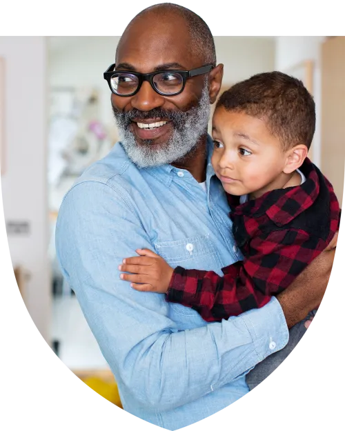 A man holding a child