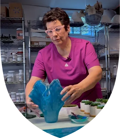 Andrea making glass